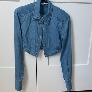 Zara Light Blue Denim Top